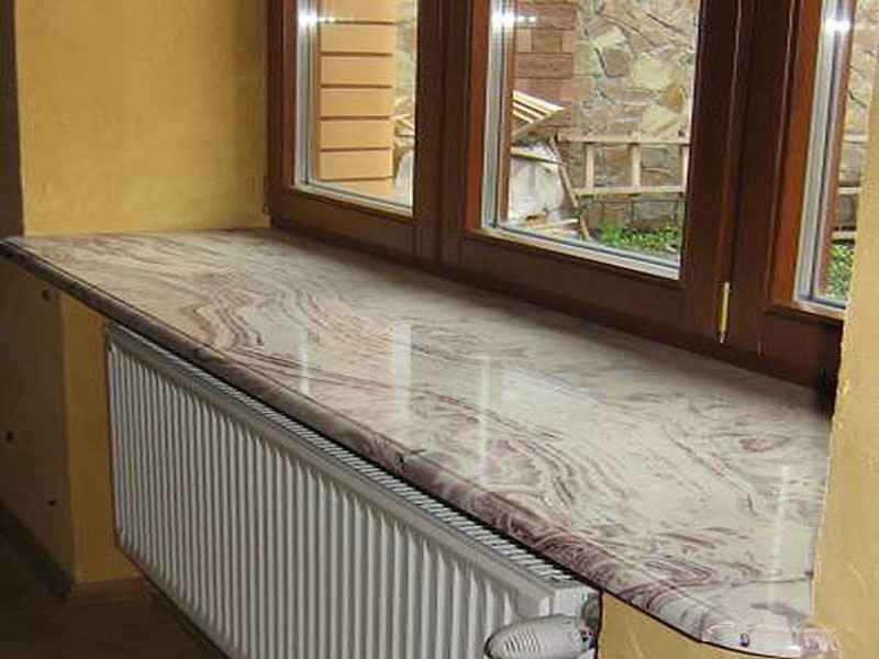 Подоконник из искусственного камня от производителя: фото