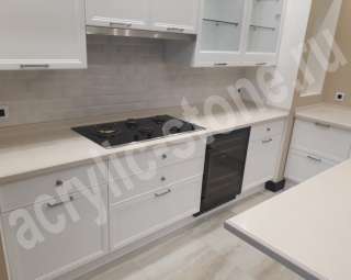 Фото Столешница из искусственного камня с островом