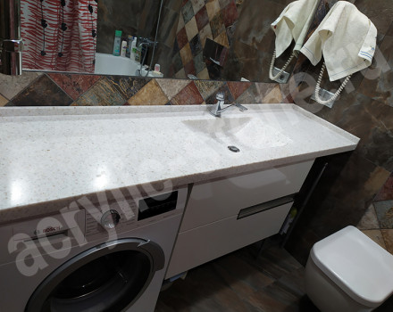 Столешница для ванной из искусственного камня с раковиной SHIP 570*330 : фото