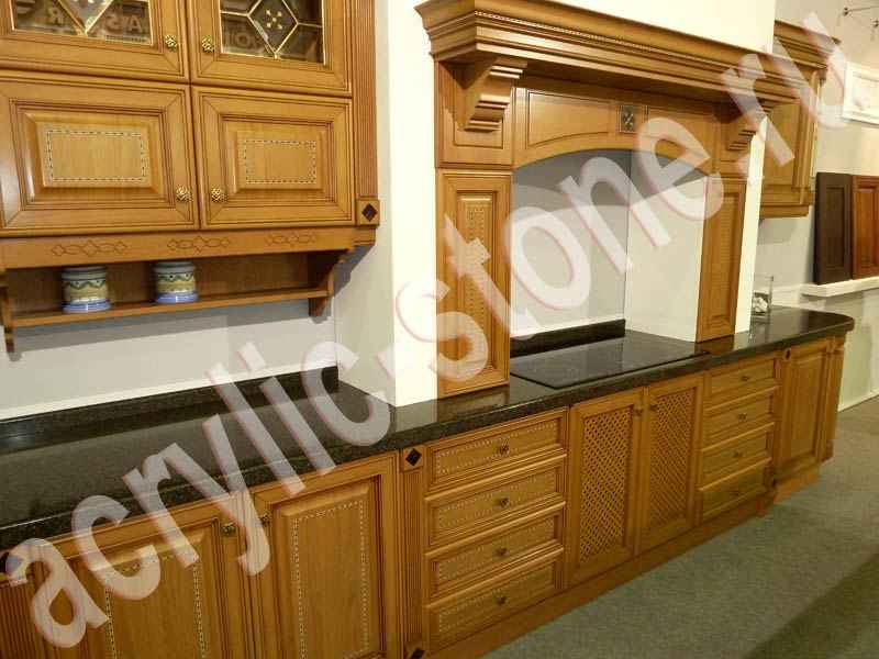 Нестандартная кухонная столешница на заказ из камня CORIAN: фото