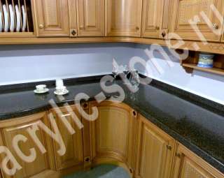 Фото Нестандартная кухонная столешница на заказ из камня CORIAN