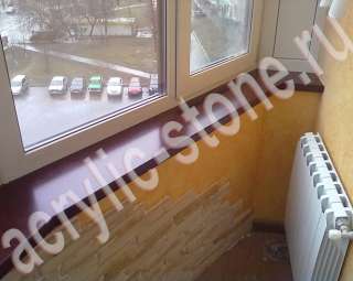 Фото Подоконник на балконе из искусственного камня Grandex 